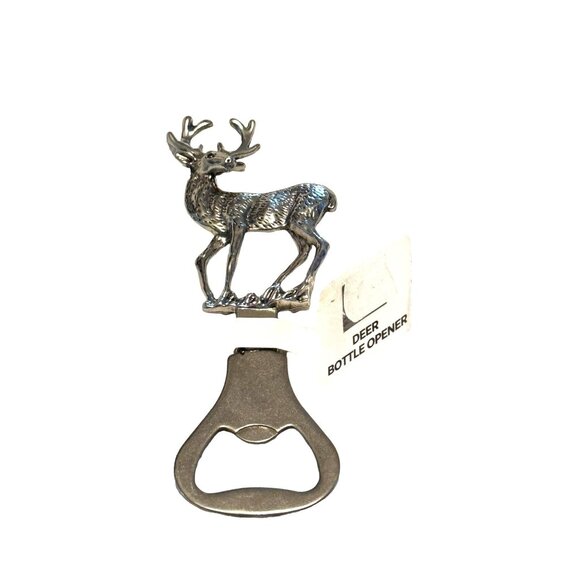 Silver Tone Metal Buck Deer Hunting Hunter Beer Bottle Opener - Picture 3 of 8